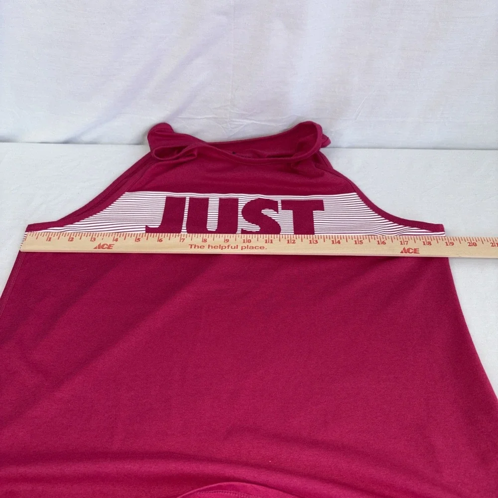 Nike Dri-Fit Tank Top Womens Medium Dark Pink Just Do It Racerback Running Top